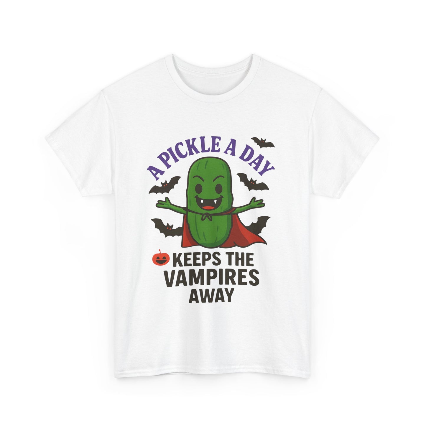 'A Pickle a Day Keeps the Vampires Away' Halloween Pickle Tee