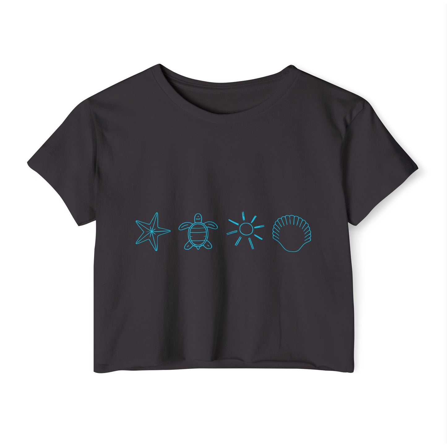 Beach-Themed Icon Crop Top for Women