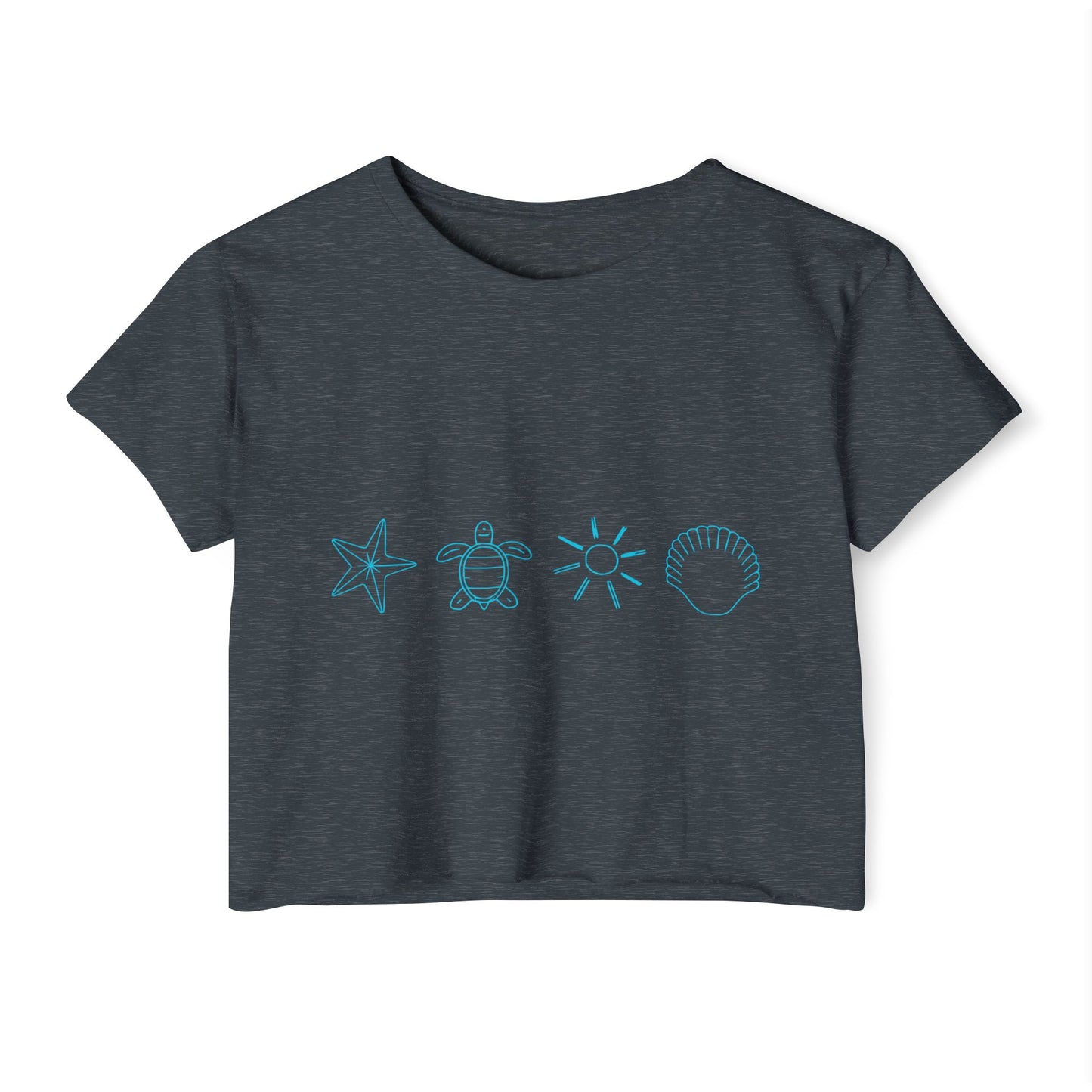 Beach-Themed Icon Crop Top for Women