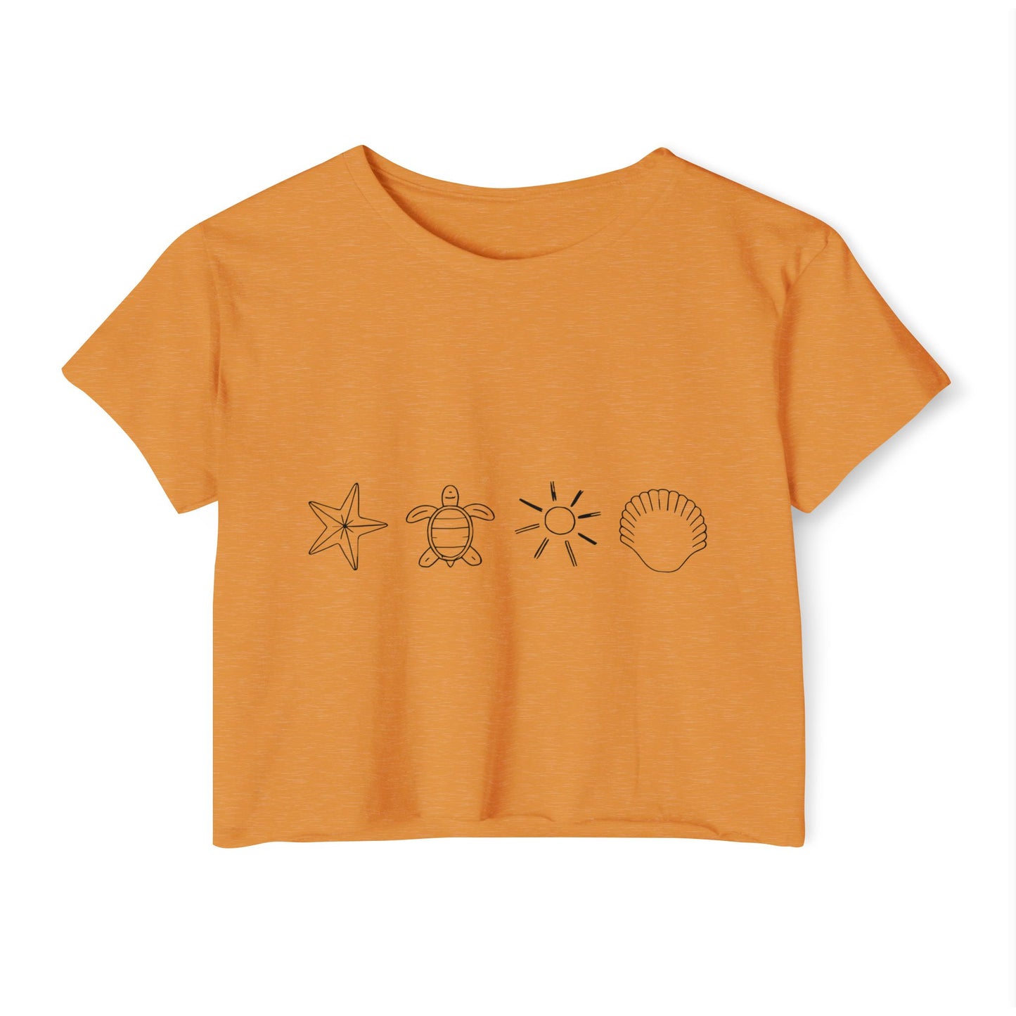 Beach-Themed Icon Crop Top for Women