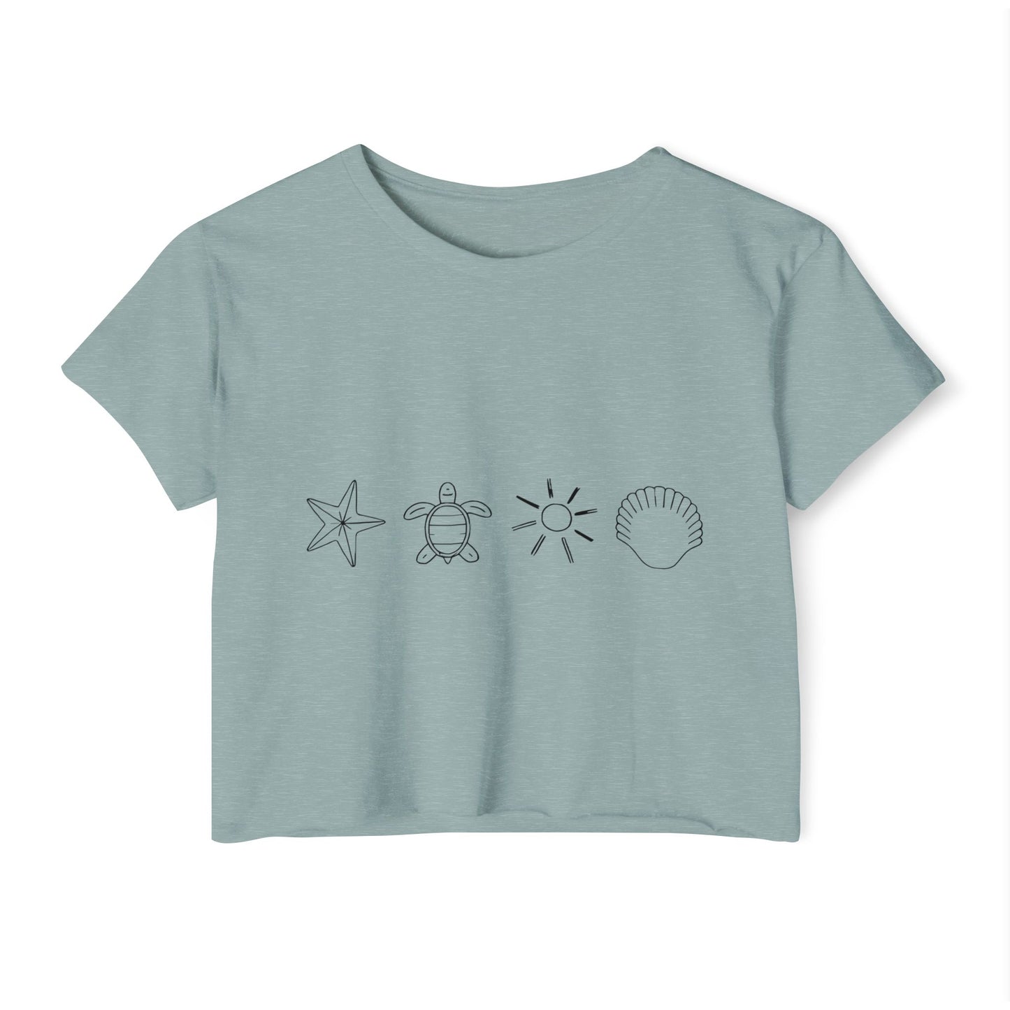 Beach-Themed Icon Crop Top for Women