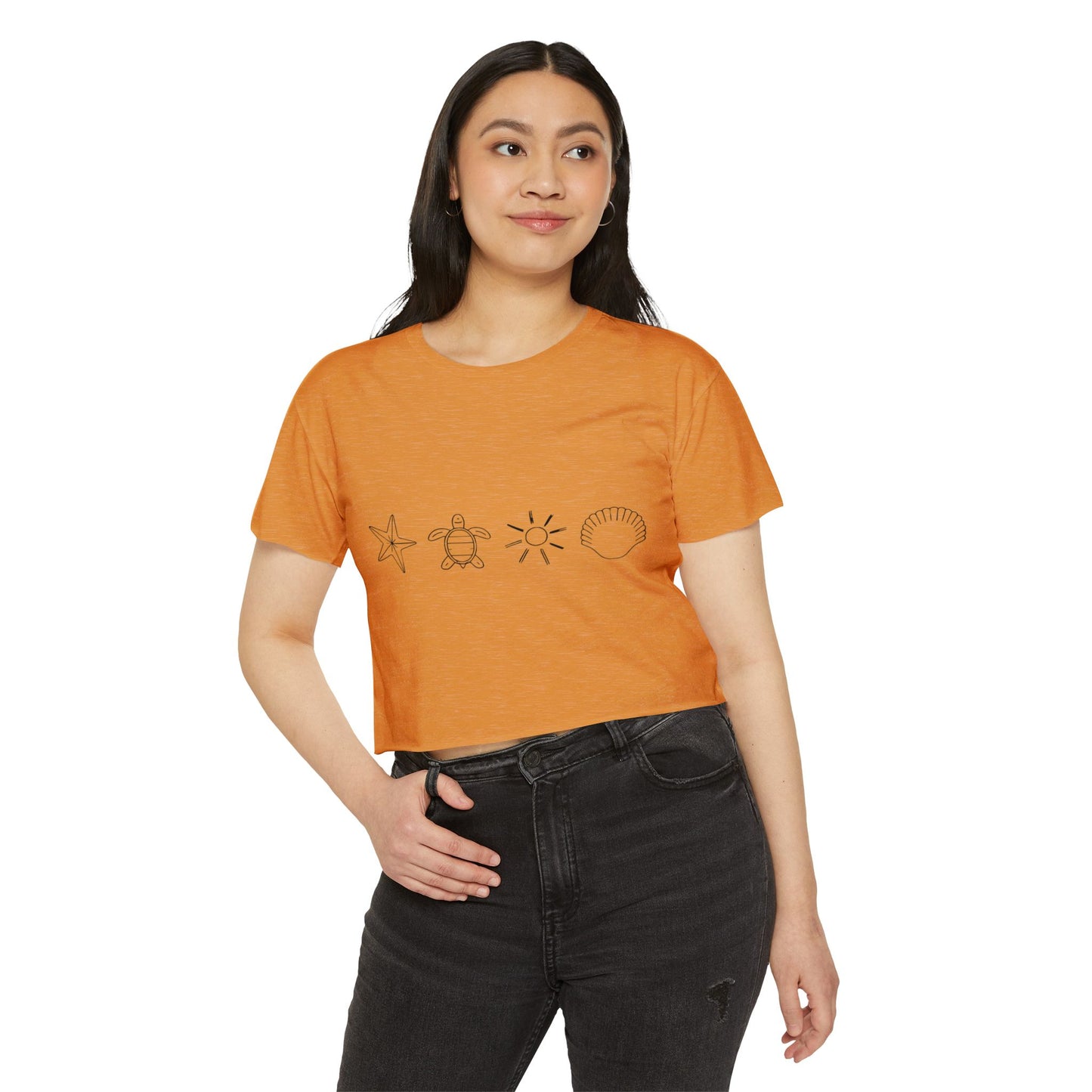 Beach-Themed Icon Crop Top for Women