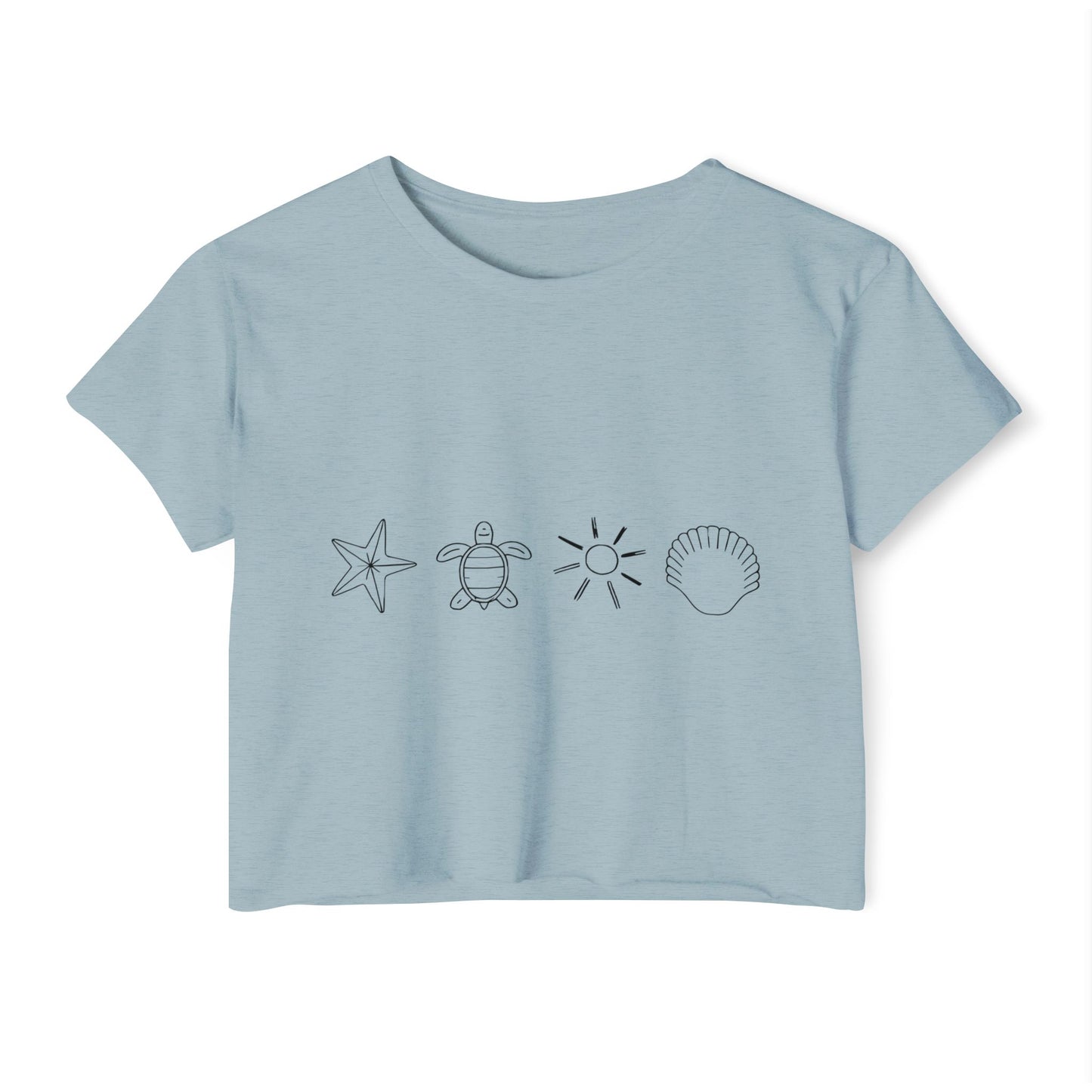 Beach-Themed Icon Crop Top for Women