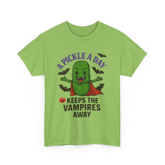 'A Pickle a Day Keeps the Vampires Away' Halloween Pickle Tee