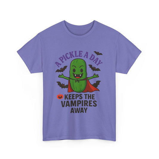'A Pickle a Day Keeps the Vampires Away' Halloween Pickle Tee