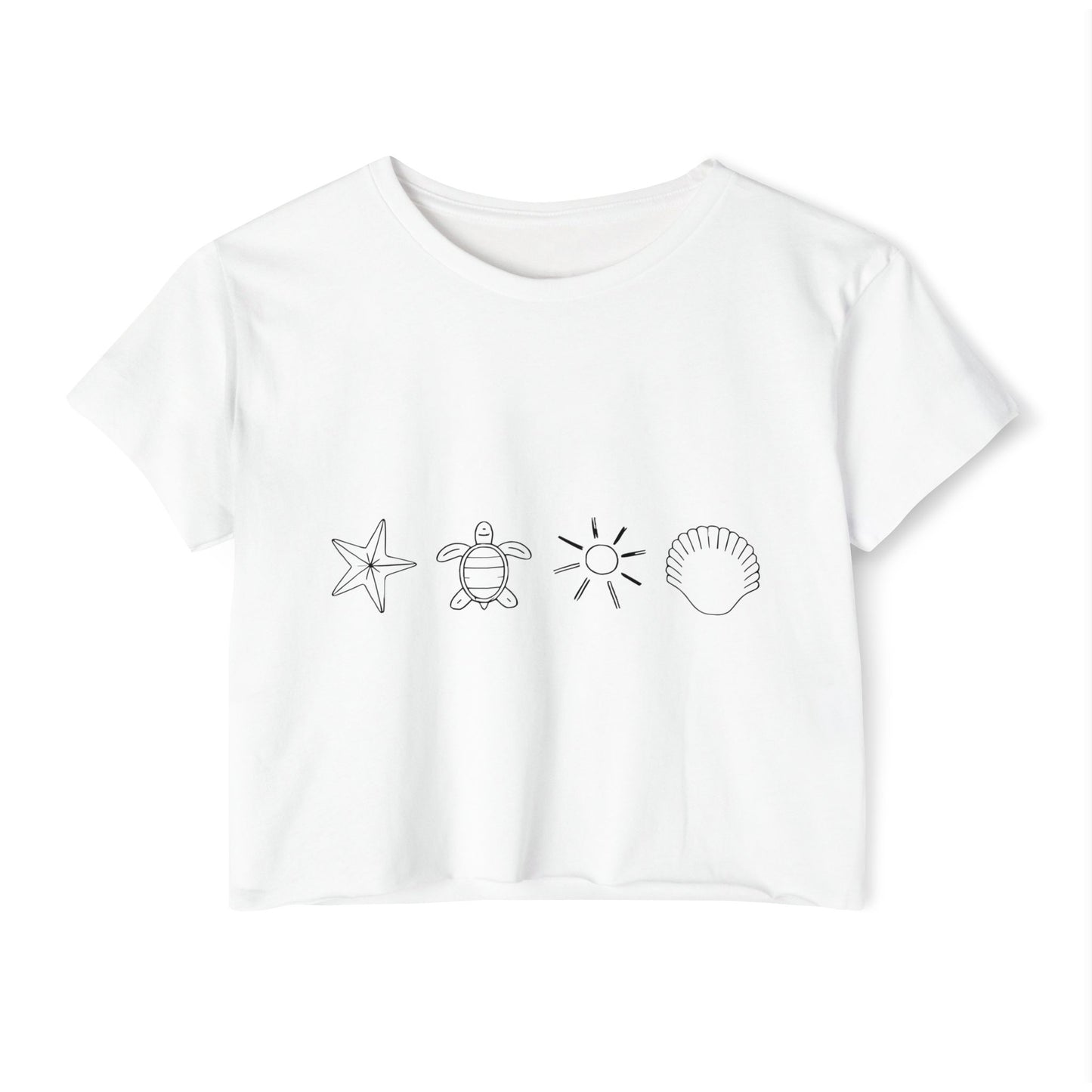 Beach-Themed Icon Crop Top for Women